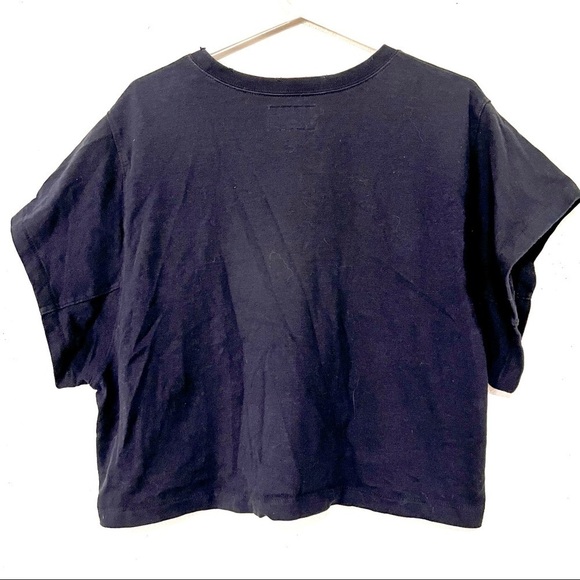 CURRENT/ELLIOTT Cotton Black cropped boxy oversized tee womens size 1 /S - Picture 6 of 9